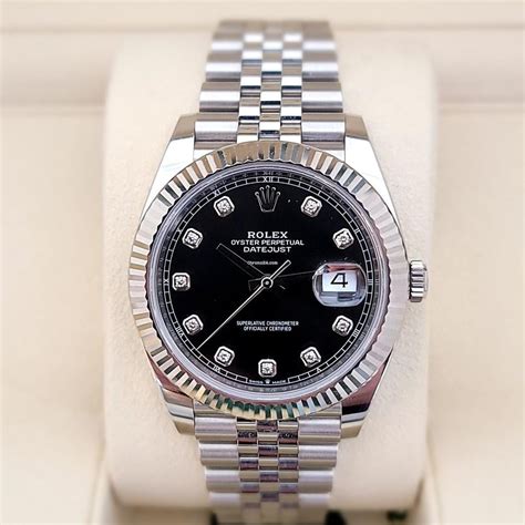 rolex datejust black with diamonds|Rolex Datejust diamond bezel 41mm.